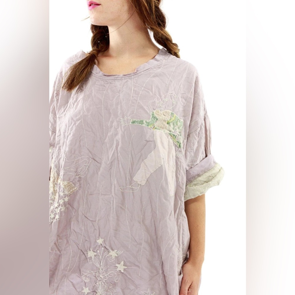 MAGNOLIA PEARL 1036 Quilted Silk Francis Top Pony Lavender